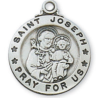 (L600JS) Sterling Silver St. Joseph 20" Chain & Box - Unique Catholic Gifts
