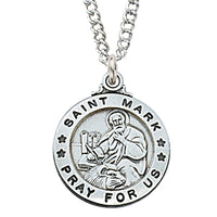 (L600mr) Sterling Silver St. Mark 20" Chain & Box - Unique Catholic Gifts