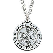 (L600mr) Sterling Silver St. Mark 20" Chain & Box - Unique Catholic Gifts