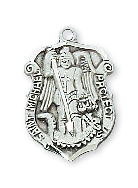 Sterling Silver St Michael Medal for Law Enforcement (3/4