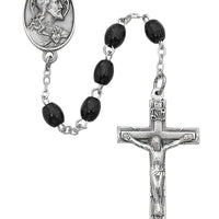 (942df) 4x6mm Black Wood Rosary - Unique Catholic Gifts