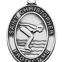 (L676sw) Ss Swimming Md 18" Ch & Bx - Unique Catholic Gifts