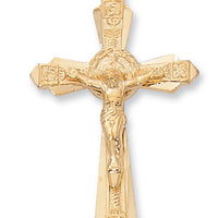 Gold over Sterling Silver Crucifix with 24" chain - Unique Catholic Gifts