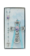 (Bs35) Pewt Boy Cross W/g.a. Rsry Set - Unique Catholic Gifts
