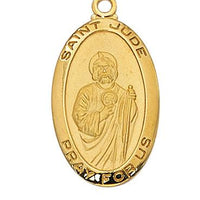 St. Jude Medal Gold on Sterling Silver (1") (J500JU) - Unique Catholic Gifts