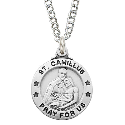 St Camillus Medal Sterling Silver 3/4