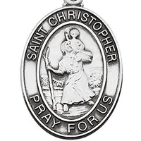 (L684ch) Sterling St Christopher Medal - Unique Catholic Gifts