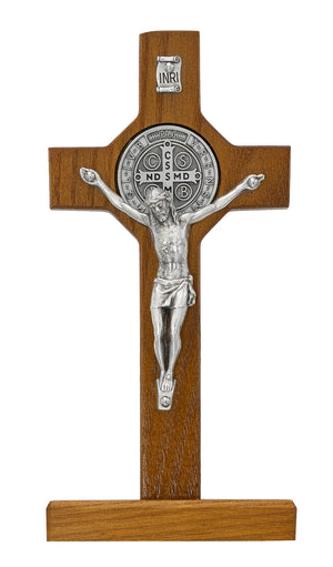 (80-90) 6" Walnut Stng St Benedict Cfx - Unique Catholic Gifts