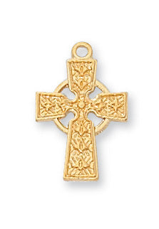 (J8023b) Gold Over Sterling Celtic - Unique Catholic Gifts