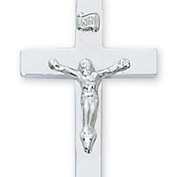 (L9116)  Sterling Silver  Crucifix 20" Chain and Box - Unique Catholic Gifts