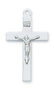 (L9116)  Sterling Silver  Crucifix 20" Chain and Box - Unique Catholic Gifts