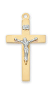 (Jt9116) G/ss Tutone Crucifix 20chain" - Unique Catholic Gifts