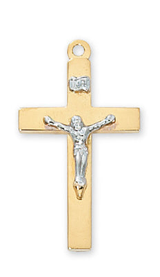 (Jt9116) G/ss Tutone Crucifix 20chain