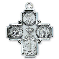 (L411)  Sterling Silver 4-WAY 24" Chain and Box - Unique Catholic Gifts