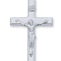 Sterling Silver Crucifix (1 1/2") on 24" chain - Unique Catholic Gifts