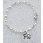 (B50lm) 6 1/2" Pearl Irish Bracelet - Unique Catholic Gifts