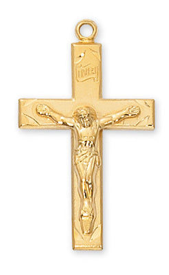 (J7028) G/ss Crucifix 20 Ch&bx