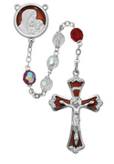 (773rf) 7mm Crystal/red Rsry W/enamel - Unique Catholic Gifts