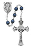 (593lf) Ss 7mm Dark Blue Rosary - Unique Catholic Gifts