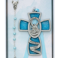 (Bs9) Blue Guardian Angel/rsry Set - Unique Catholic Gifts