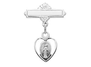 (436l) Ss Mirac Rf Baby Pin - Unique Catholic Gifts