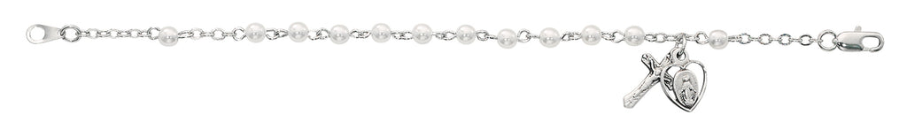 (Br75m) Ss 3mm Pearl Bracelet Boxed - Unique Catholic Gifts