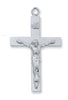 (L8080)  Sterling Silver Lords Prayer Crucifix 24" Chain and Box - Unique Catholic Gifts