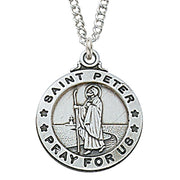 (L600PTR) Sterling St. Peter 20 " Chain & Box - Unique Catholic Gifts