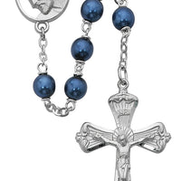 (R280rf) 7mm Blue Metallic Rosary - Unique Catholic Gifts