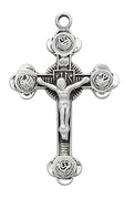 (L8076)  Sterling Silver Crucifix 18" Chain and Box - Unique Catholic Gifts