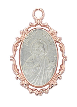 (Jr797) Rose Gold St. Jude 18 Ch&bx" - Unique Catholic Gifts