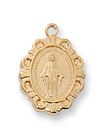 (J588) G/ss Miraculous Medal 16ch&bx" - Unique Catholic Gifts