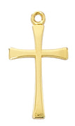 (J9189) Gold Over Ss Cross 18 Ch & Bx" - Unique Catholic Gifts