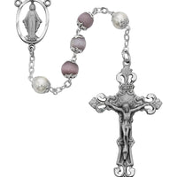 (564sf) 7mm Amethyst/pearl Rosary - Unique Catholic Gifts