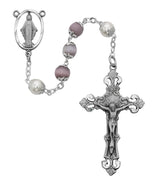(564sf) 7mm Amethyst/pearl Rosary - Unique Catholic Gifts