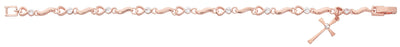 (Br891) Imm Rose Gold Heart & Cross - Unique Catholic Gifts