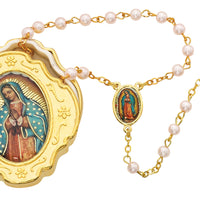(760-122) Gold Guadalupe Box & Pink Rsry - Unique Catholic Gifts