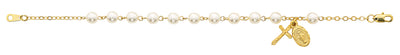 (Br753) Gp Pearl Rosary Bracelet, Boxed - Unique Catholic Gifts