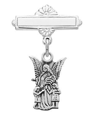 (467l) Ss Guardian Angel Rf Baby Pin - Unique Catholic Gifts