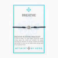 Breathe Blessing Bracelet (Silver Medal on Navy Cord) - Unique Catholic Gifts