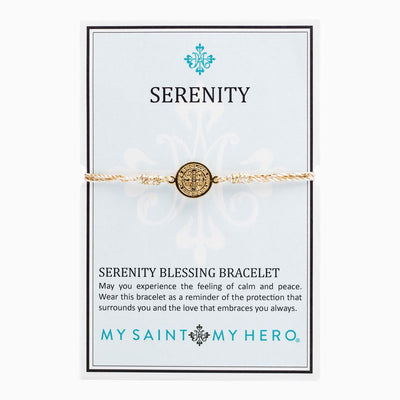 Serenity Blessing Bracelet Gold with Metallic Gold Band - Unique Catholic Gifts