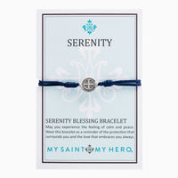 Serenity Blessing Bracelet (Silver with Navy Band) - Unique Catholic Gifts
