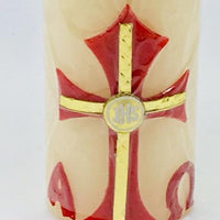 Alpha Omega Pascual Candle Cirio Candle Beeswax (5 " x 1 3/4") - Unique Catholic Gifts