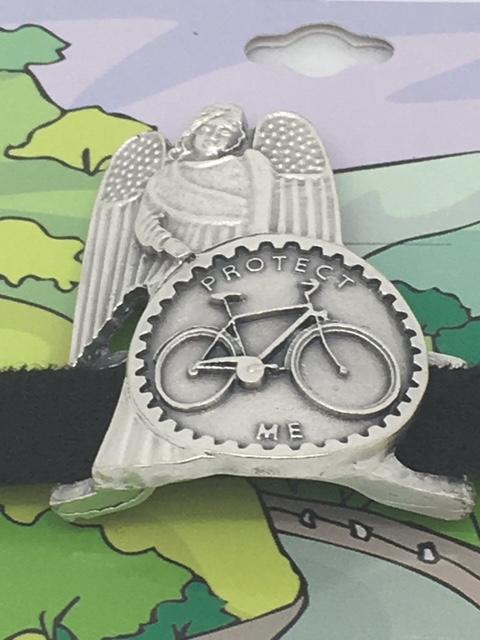 Handle Bar Clip with Bicycle and Guardian Angel - Unique Catholic Gifts