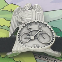 Handle Bar Clip with Bicycle and Guardian Angel - Unique Catholic Gifts