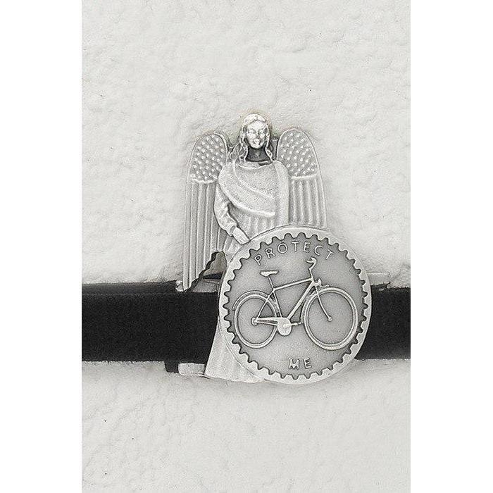 Handle Bar Clip with Bicycle and Guardian Angel - Unique Catholic Gifts