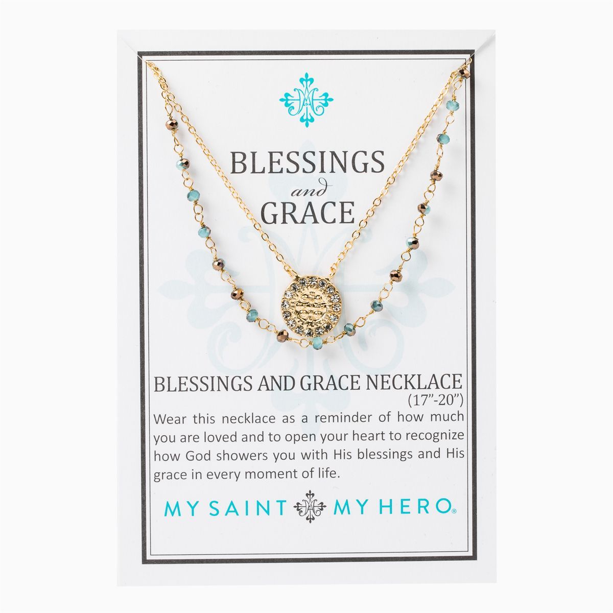 Gold Blessing and Grace Necklace - Unique Catholic Gifts