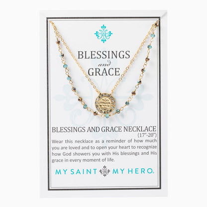 Gold Blessing and Grace Necklace - Unique Catholic Gifts