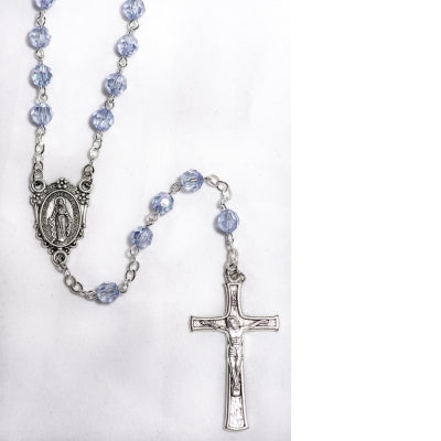 Blue Topaz Colored Birthstone for December Rosary - Unique Catholic Gifts