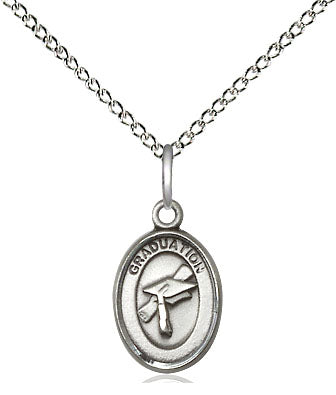 Sterling Silver Graduation Medal on a Sterling Silver Chain - Unique Catholic Gifts